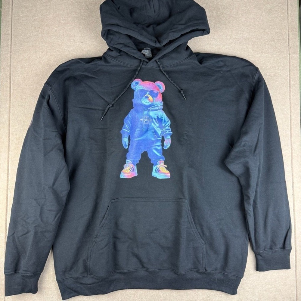 Gildan Sweatshirt Mens XLβ Black Bear Graphic Dorozhka Streetwear Pullover